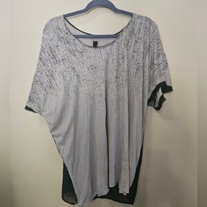 Improvd Women's Size XS Sheer Back Cotton Blend Top Mixed Media Frayed Edges